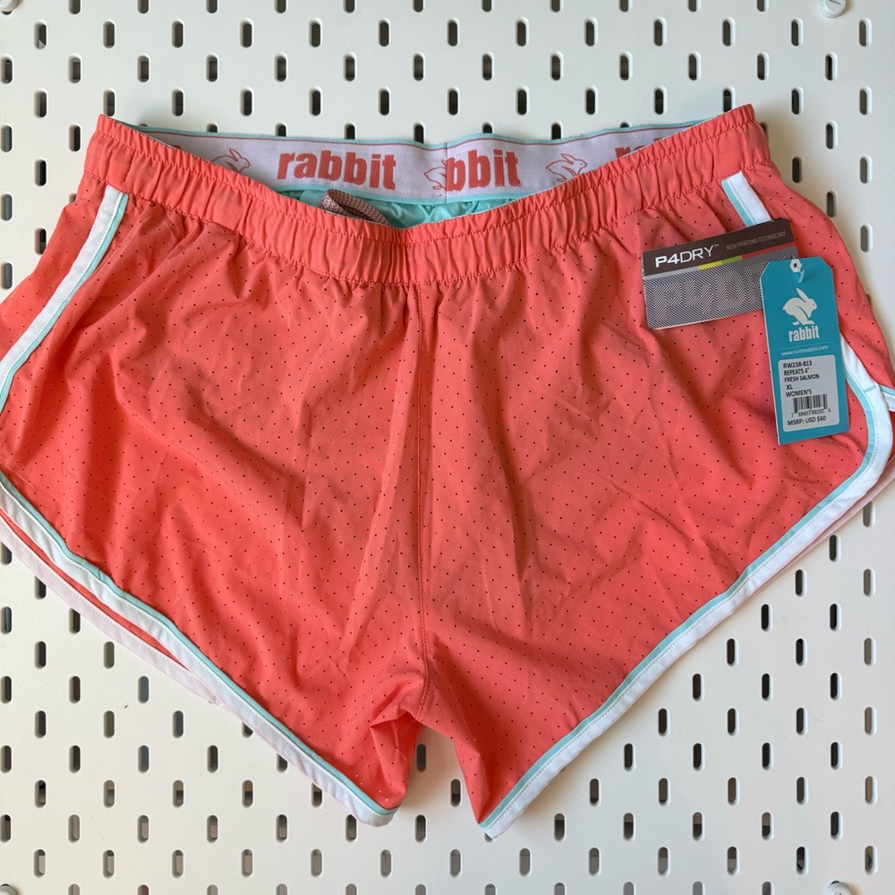 NWT Rabbit 4” repeats running shorts Sz XL